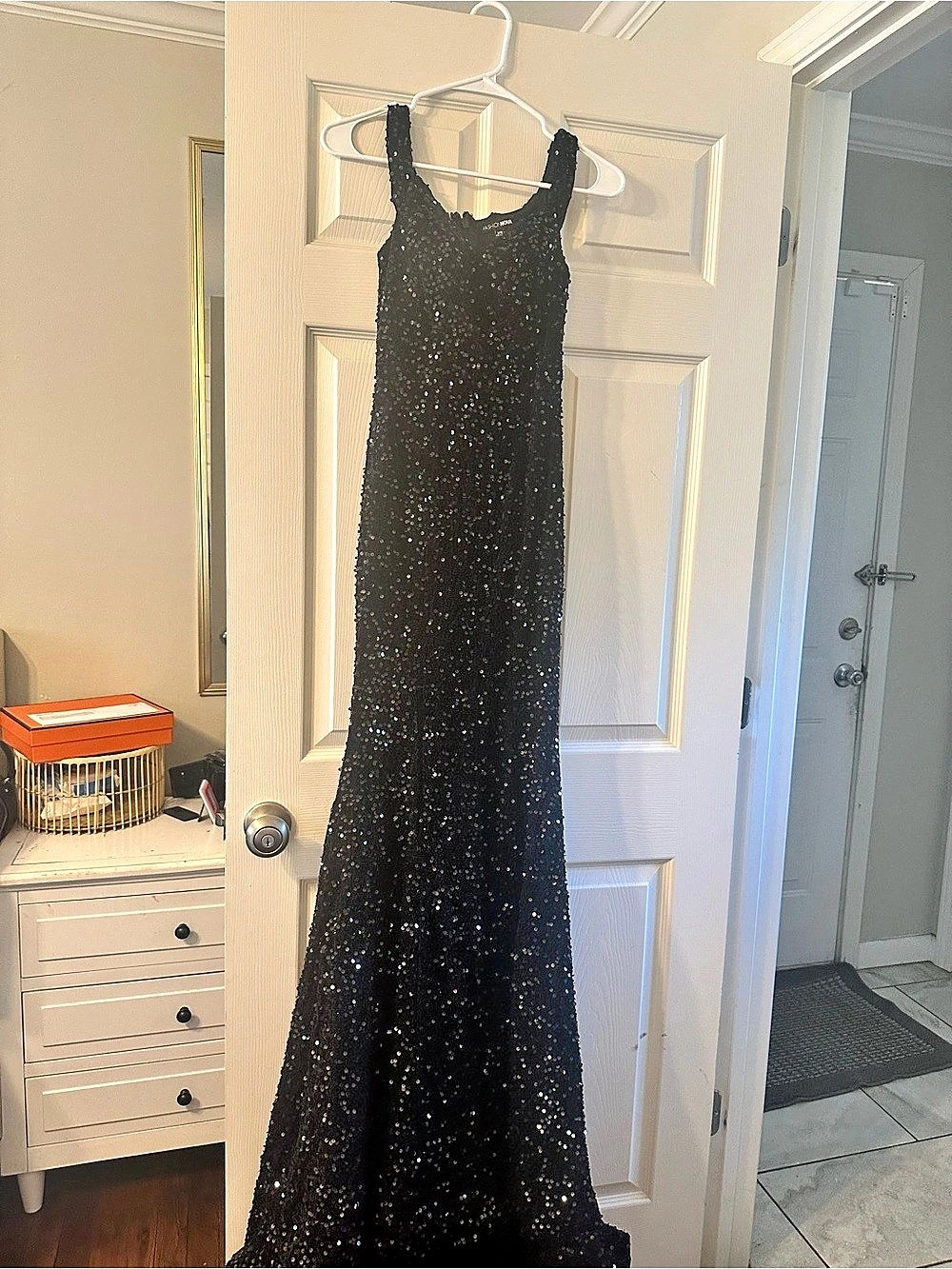Fashion Nova Black Sequin Maxi Dress Like New